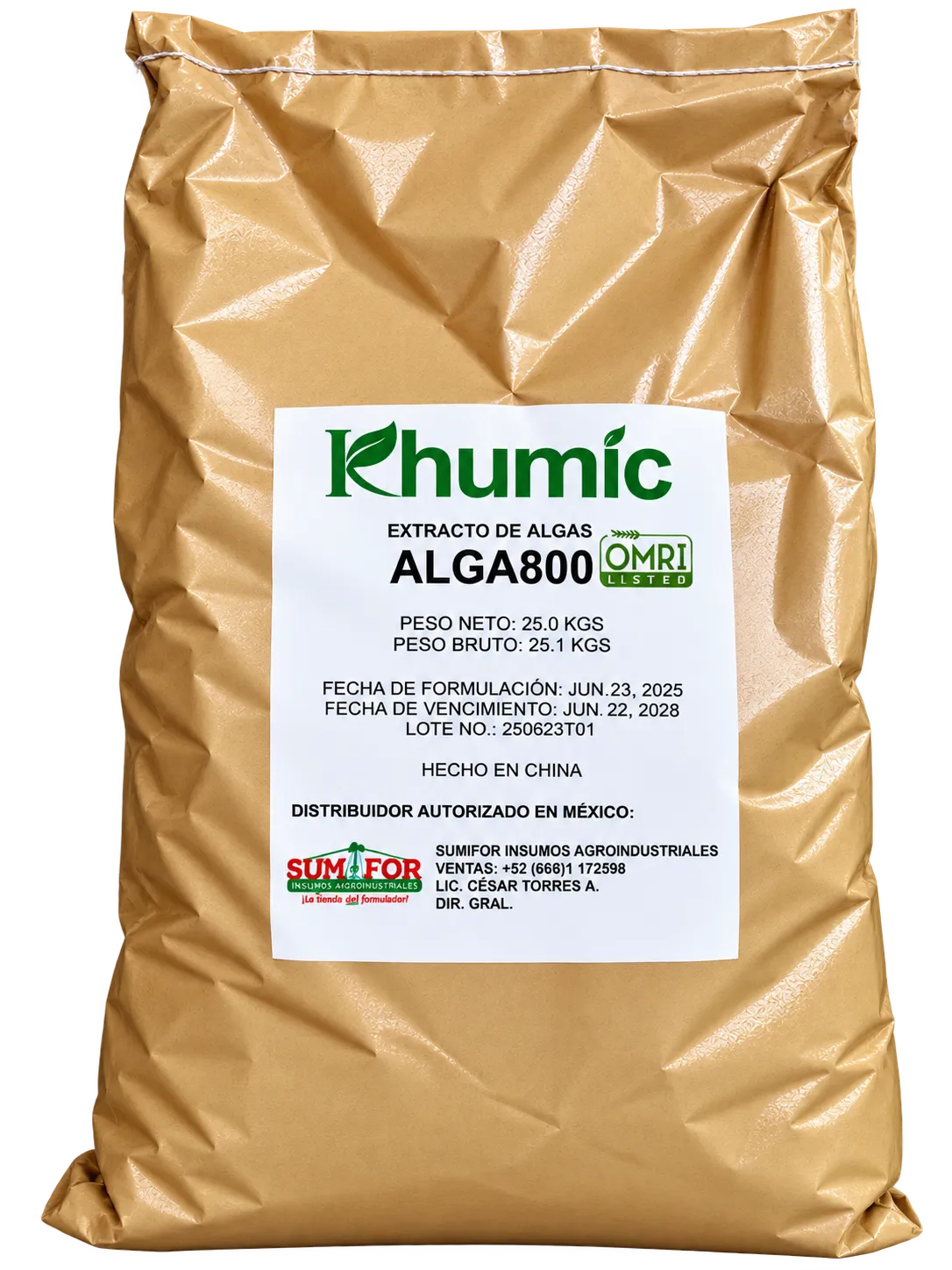 ALGA 800 – Extracto de Algas Marinas 18% en Polvo | 100% Soluble
